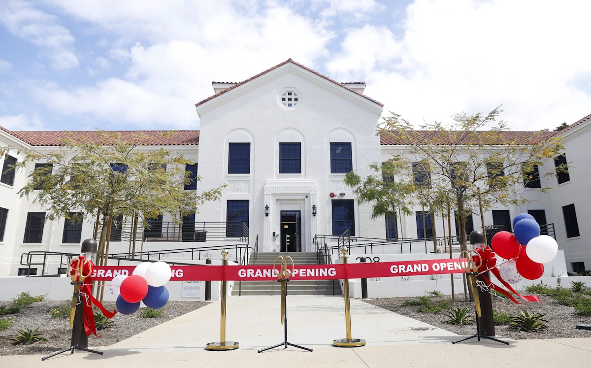 The grand opening for buildings 205 and 208 with a combined 120 permanent, private residential units for unhoused and at-risk veterans at the VA's West Los Angeles Campus in Westwood on May 2, 2023.