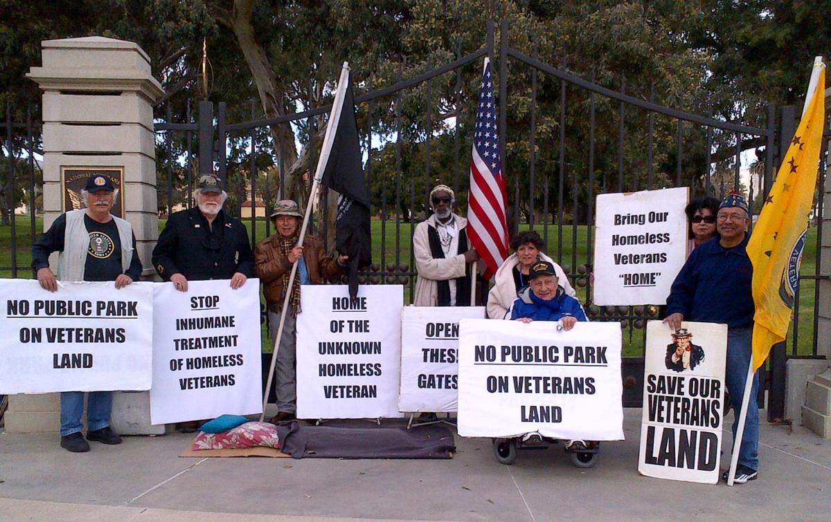 A Sunday protest in February 2014. Rosebrock is on the far left.