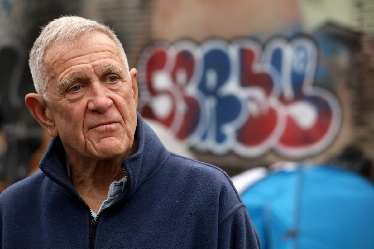 U.S. District Judge David Carter leads a tour of Skid Row in downtown Los Angeles on Sept. 29, 2023.