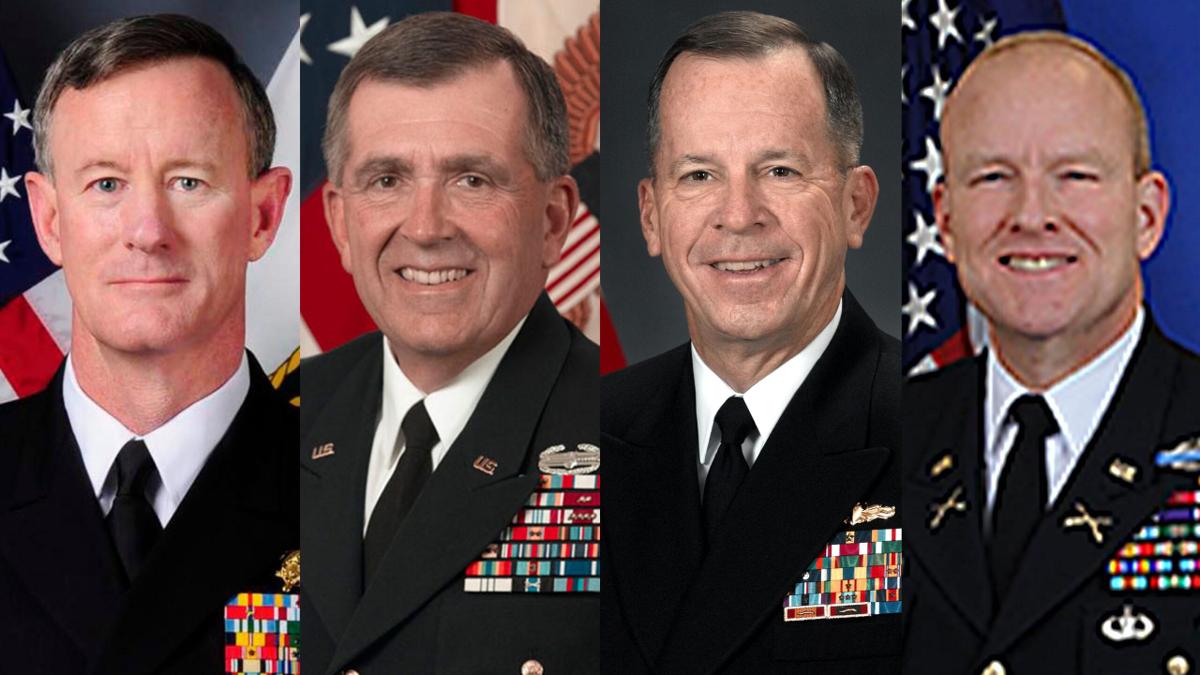 From left, Admiral William H. McRaven, General Peter W. Chiarelli, Admiral Michael G. Mullen, Colonel David W. Sutherland