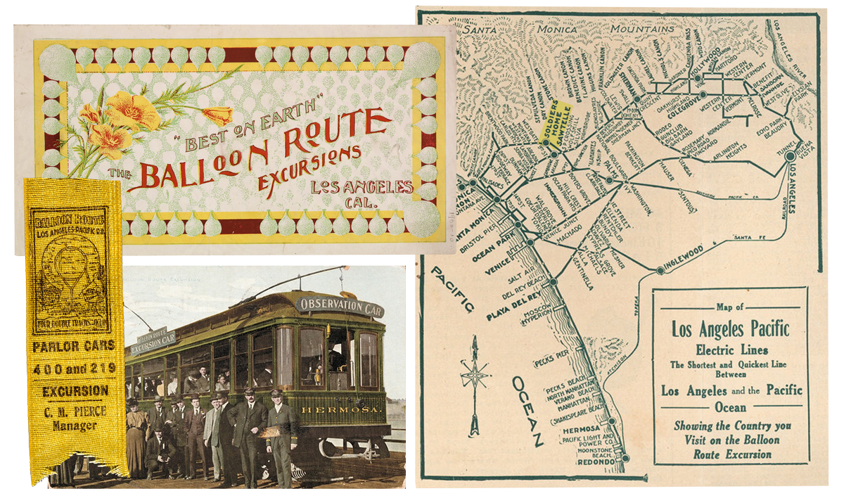 Ephemera from the Balloon Route Excursion in Los Angeles, that stopped at the Soldiers' Home Sawtelle.
